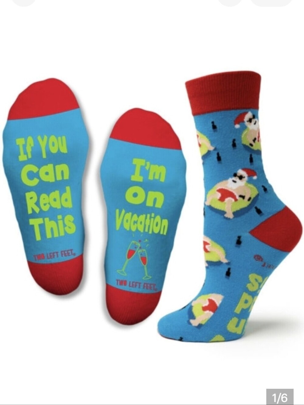 Two Left Feet Socks If You Can Read This I'm On Vacation Big Or Small